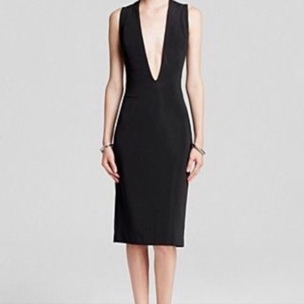 AQ/AQ Deep Plunge Backless Black Dress NWT‎ Size 12 - Picture 15 of 15